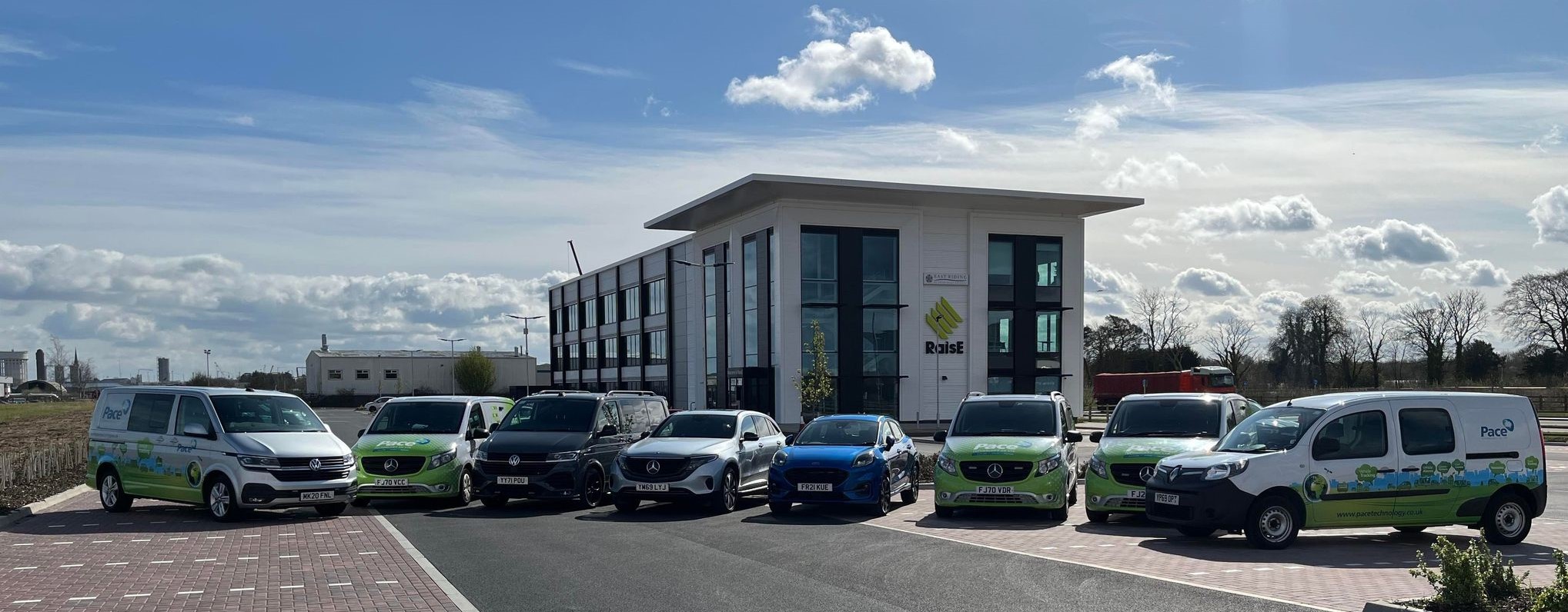 Pace Technology fleet outside the RaisE Business Centre